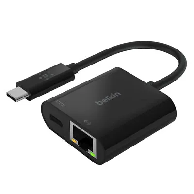 $52 • Buy Belkin USB-C To Ethernet & Charge Port/Hub LAN Network Adapter Connector Black