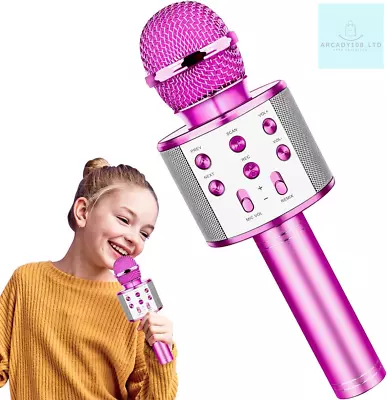 Kids Microphone Girls Toys Age 4-12 Year Old Girls Gifts Presents For Purple • £17.06