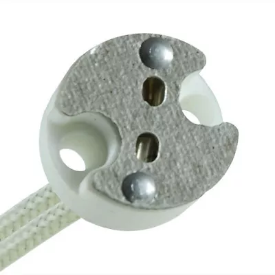 10PC Mini Bi-Pin Socket Ceramic Body-Mica Cover -Leads - 250V G4  / G5.3 • $6