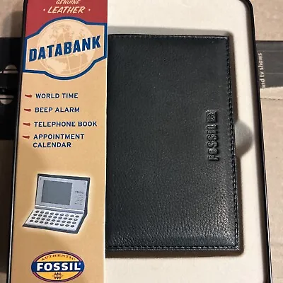 VINTAGE Authentic Genuine Leather FOSSIL Databank NEW DARK BROWN • $8.99