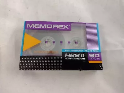 (1) Vintage Cassette MEMOREX HB II 90 MINUTE TAPE  High Position CrO2 Audio  • $7.99
