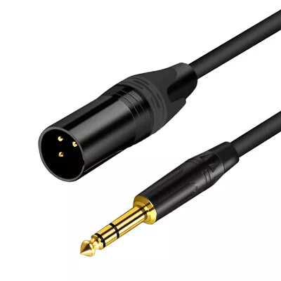 1/4  TRS Male Stereo To  XLR Male Balanced Interconnect Cable Gold Plated B20 • $12.99