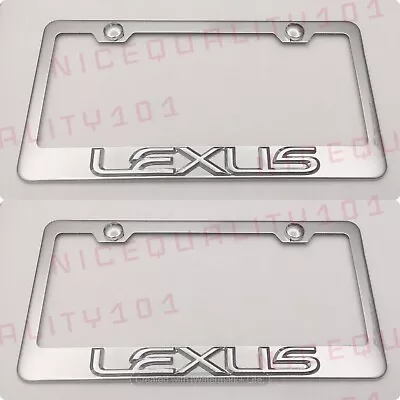 2X 3D Lexus F Sport Stainless Steel Chrome Finished License Plate Frame • $22.85