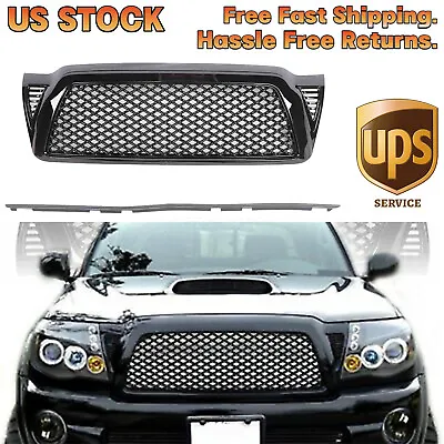 For 05-11 Toyota Tacoma Honeycomb Mesh Black Front Bumper Hood Grill Grille • $57.45
