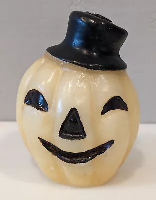 Vintage Halloween Jack O' Lantern Candle With Black Top Hat Rare Early 1950's • $9.99