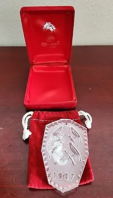 Collectible 1987 Waterford 4 Calling Birds Crystal Ornament.case.pouch.no Chips • $74.99
