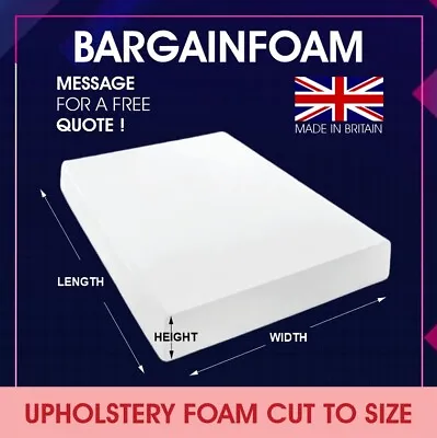 £6.85 • Buy High Density Upholstery Replacement Foam Cut To Any Size Seat Cushions Pad Sofa