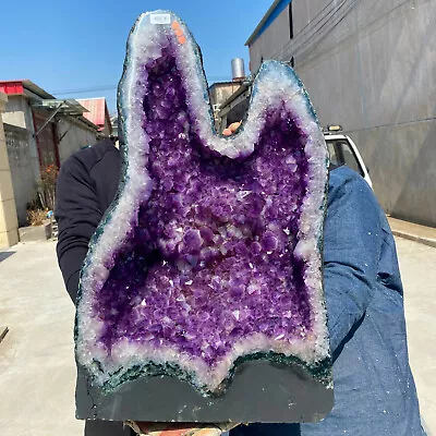 104.6lb Large Natural Amethyst Geode Quartz Crystal Cluster Uruguay Cathedral • $1.75