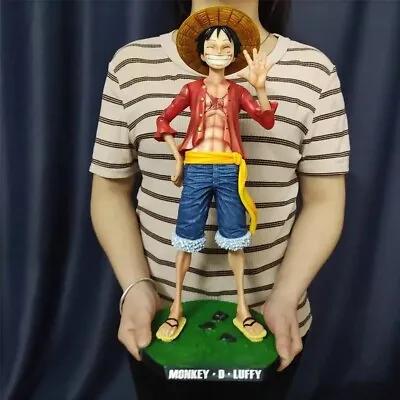 42.5cm One Piece Straw Hat Monkey D. Luffy Gk Large 1/4 Big Smiley Anime Figures • $57.99