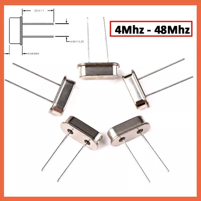 Quartz Crystal Oscillator Resonator 4Mhz 6Mhz 8Mhz 10Mhz 11.0592Mhz - 48Mhz • £3.23