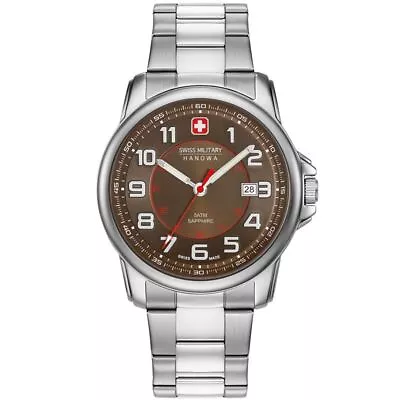 Swiss Military Men's Watch Brown Dial And Silver Bracelet 06-5330.04.005 • £99.89