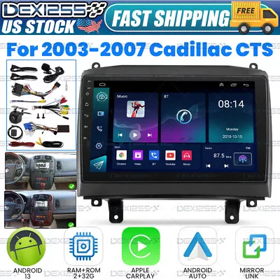 32G Android 13 Apple Carplay Stereo Radio GPS Navi For 2003-2007 Cadillac CTS • $155.61