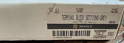 Box Of 41 - Square D Mini Terminal Block Sections - Gray - 600V - #8-22 AWG CU • $25