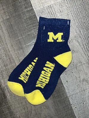 Michigan Wolverines Ncaa College Primary 1/4 Length Socks Youth Kids • $8.45