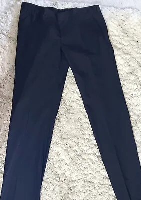 Prada Casual Pants Navy Blue Stripes 36 Flat New Made In Italy • $85