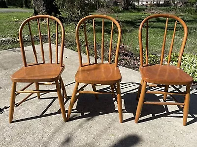 3 Antique Bentwood Kitchen Chairs Need Repair • $15