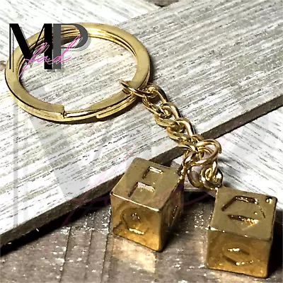 Star Wars Keychains Metal Car Accessory Ring Lanyard HAN SOLO LUCKY GOLD DICE • $11.98