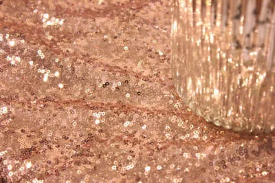 £0.99 • Buy Rose Gold 3mm Sequin Fabric Bling Sparkly Material By Meters 130cm Wide
