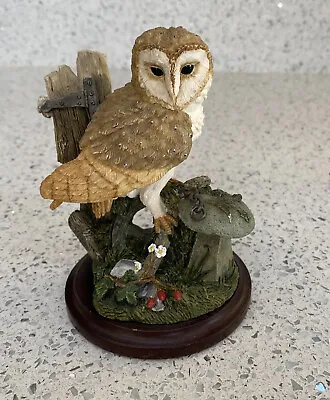 Small Country Artists Barn Owl With Straddle Stione Resin Figurine • £12.99