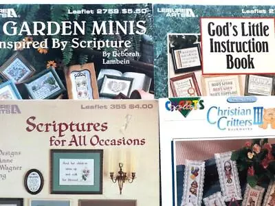 4 Vintage Cross Stitch Booklets Inspired By Scripture 188 Charts All Together • $7.99