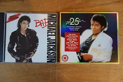 Micheal Jackson Thriller 25th Anniversary Gold Cd & Dvd & 1987 Bad Cd • £9.95