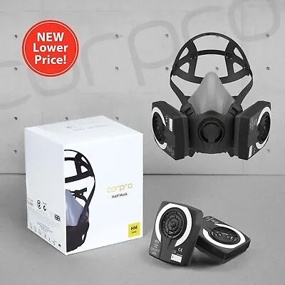 £9.95 • Buy Corpro HM1400 Half Mask Respirator With Pair Of Corpr P3 R Filters - Size Medium