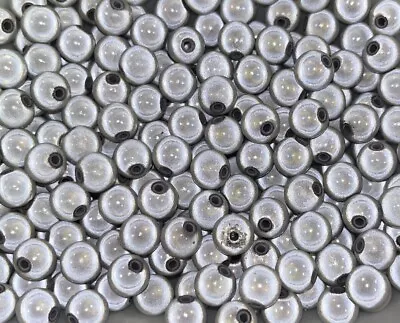 3D Illusion Acrylic Miracle Beads - Silver/ White - 8mm Light Reflection 100 • £3.50