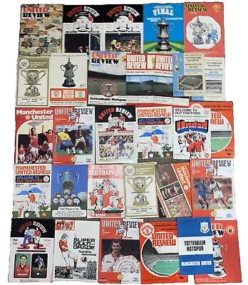 30 Manchester United Match Day Programmes Official Memorabilia 1960’s - 1990’s • £24.99