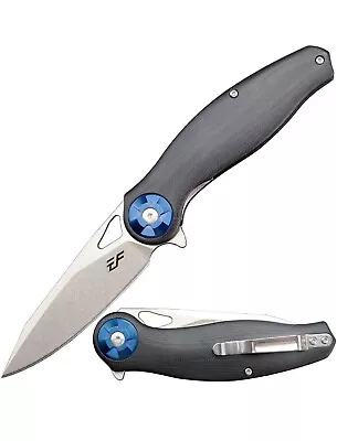 Eafengrow EF76 Pocket Knife With G10 Handle Ball Bearing Folding Knife Black • $20.99