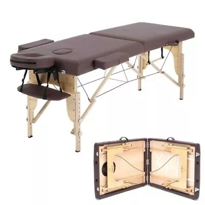 84  Adjustable L Massage Table 2 Fold Portable Facial Spa Salon Bed Tattoo Chair • $49.30