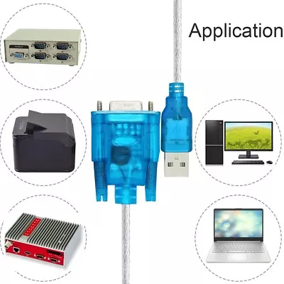 High Quality USB 2.0 To Serial RS-232 DB9 9Pin Adapter Cable 0.8M RS323 TO USB • £1.99