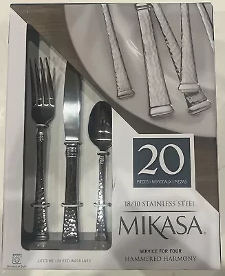 Mikasa Hammered Harmony 18/10 Stainless 20pc. Flatware Set (Service For Four) • $55