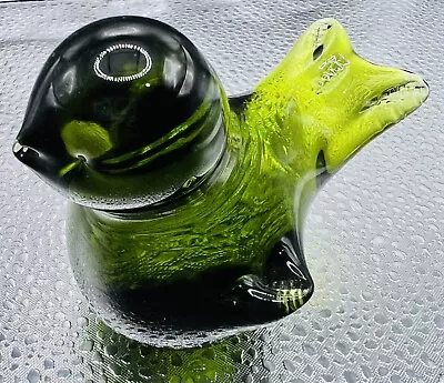 Viking Glass Green Hand Blown Bird Paperweight Glass 4 X2.75 X3  • $19.75