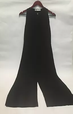 Zara Sleeveless Black Cropped Jumpsuit Keyhole Neck Size Large Stretchy • $16.85