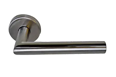 Flat Internal Door Handle Lever On Rose Stainless Steel Pair Concealed Fixings • £13.45