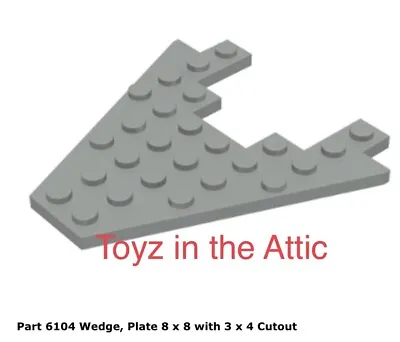 Lego 1x 6104 Light Gray Wedge Plate 8 X 8 With 3 X 4 Cutout • $8.81