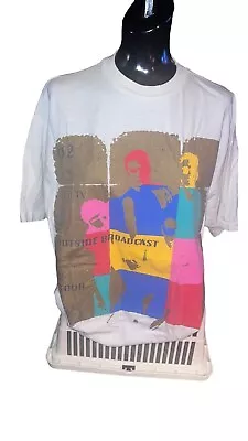 U2 Crew Tee From 1992's ZOOTV Tour  Outside Broadcast Print Vintage XL Cotton • $10.50