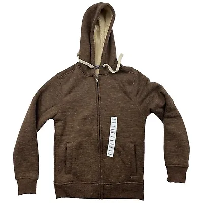 Member's Mark Men's Full-Zip Soft Fleece Sherpa Lined Hoodie Java Roast Small • $14.99