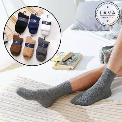 1 Pair Of Men Coral Fleece Ankle Socks Warm Thick Floor Socks Fluffy Sleep Bed • $6.59