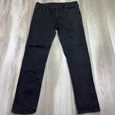 True Religion Rocco Jeans Mens 34 Black Relaxed Skinny Denim Stretch Men 34x32 • $38.84