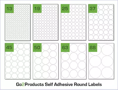 Round Labels On A4 Sheets. Circle Labels Stickers For A4 Laser & Inkjet Printers • £0.99