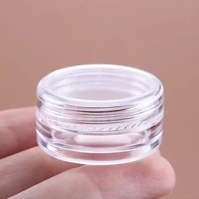 50 Small Clear 5g Grams/mL Plastic Jars For Cosmetic Sample Container Pot Cream • $6.89