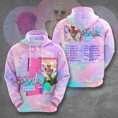 P!nk Pink Singer Summer Carnival 2024 Tour 3D T-Shirt Hoodie For Men Women • $22.99