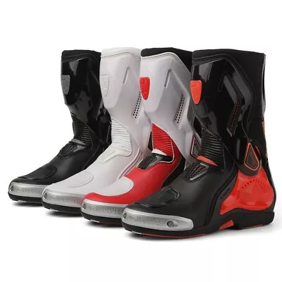 Motorcycle Riding Boots Road Track Racing Sports Protective Shoes Titanium Alloy • $219.99