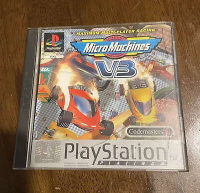 Micro Machines V3 PS1 PlayStation 1 Complete PAL CIB (Cracks On Front Case) • £5.99