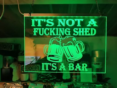 Bar Open Light Up Led Sign - Funny Bar Sign For Your Garden Bar Man Cave • £27.99