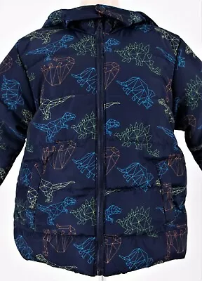 £10.50 • Buy Kids Toddlers Thick Winter Coats With Dinosaur Design & Removable Hood