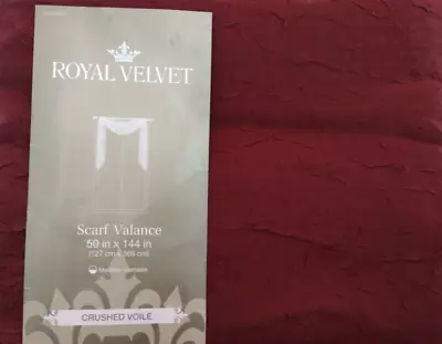 Palmetto Red Royal Velvet Crushed Voile Tailored Valance 50  W X 18  NWT • $19.99