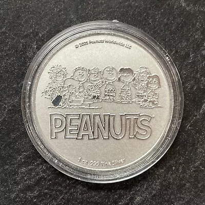 2021 1 Oz .999 Fine Silver Peanuts Snoopy Merry Christmas Coin With Holder • $46.95