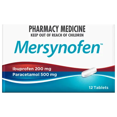 Mersynofen Paracetamol & Ibuprofen 12 Tablets Fast Pain Relief Dual Action • $15.20